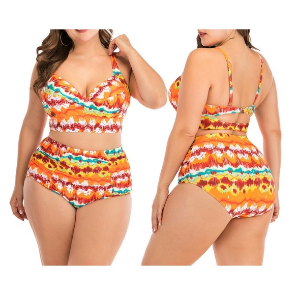 Plus size two piece swimsuit women beach wear - Picture 6 of 7